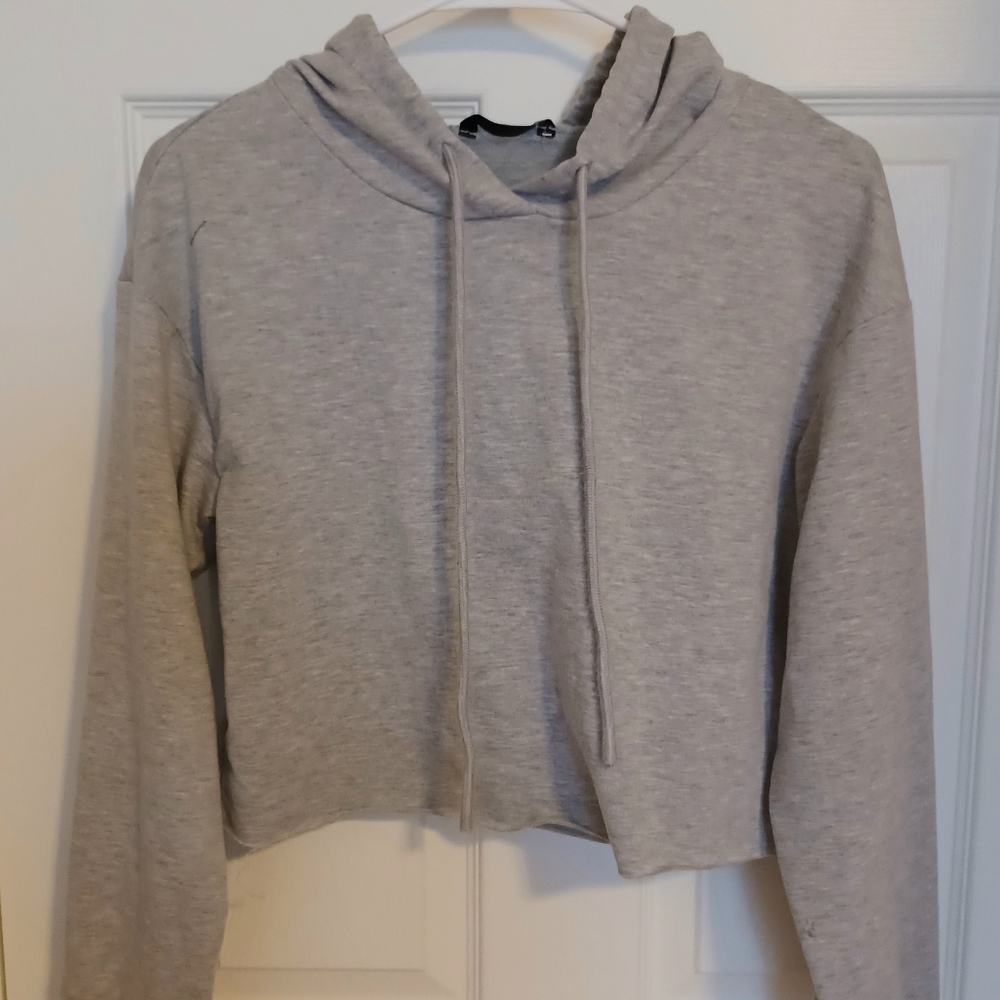 Grey Hoodie Crop Top